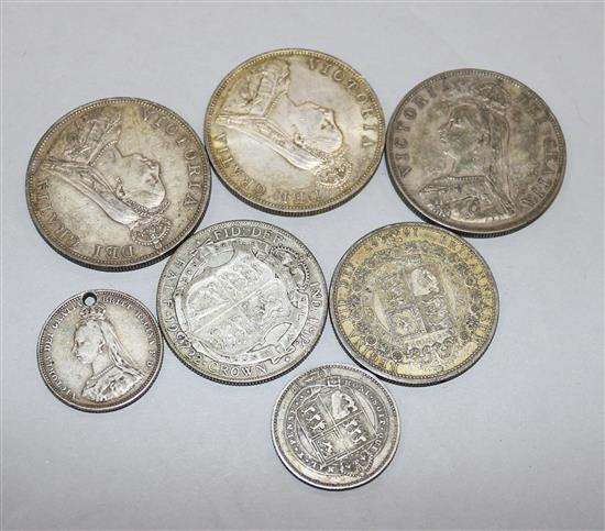 Eight various silver coins